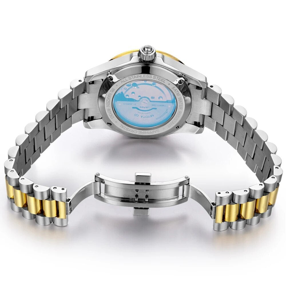 NAKZEN Men Japan NH35 Movement Automatic Mechanical Watch Elegant Diamond Stainless Steel Bracelet Watches Relogio Masculino-3