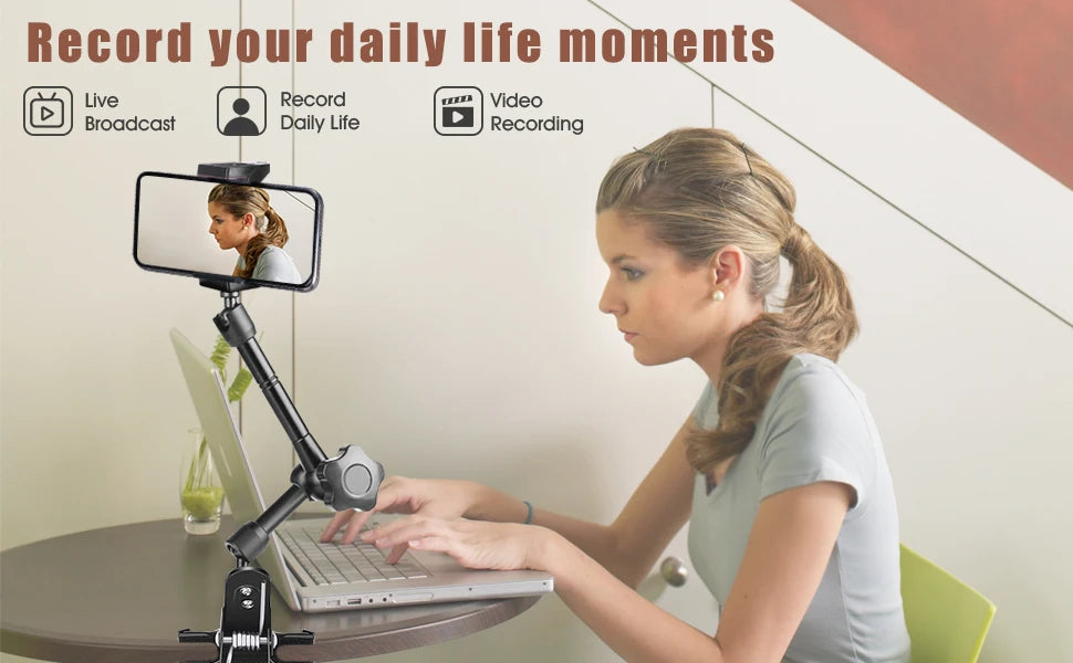 Selfie Ring Light for Laptop Computer Desktop Youtube Ring Lamp Video Conference Lighting Kit With Tripod Phone Holder Clip On