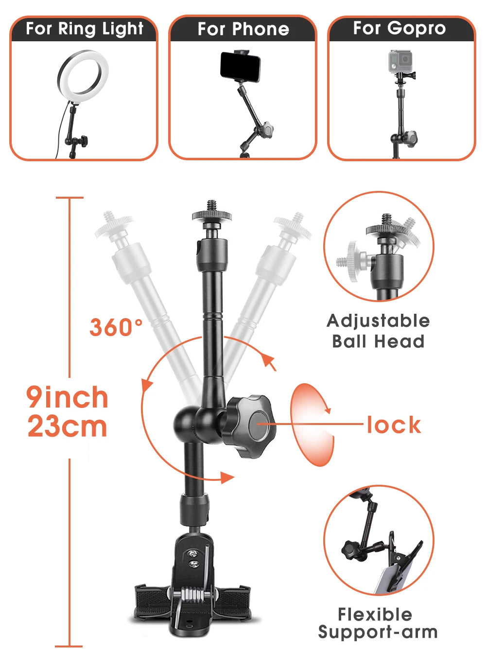 Selfie Ring Light for Laptop Computer Desktop Youtube Ring Lamp Video Conference Lighting Kit With Tripod Phone Holder Clip On