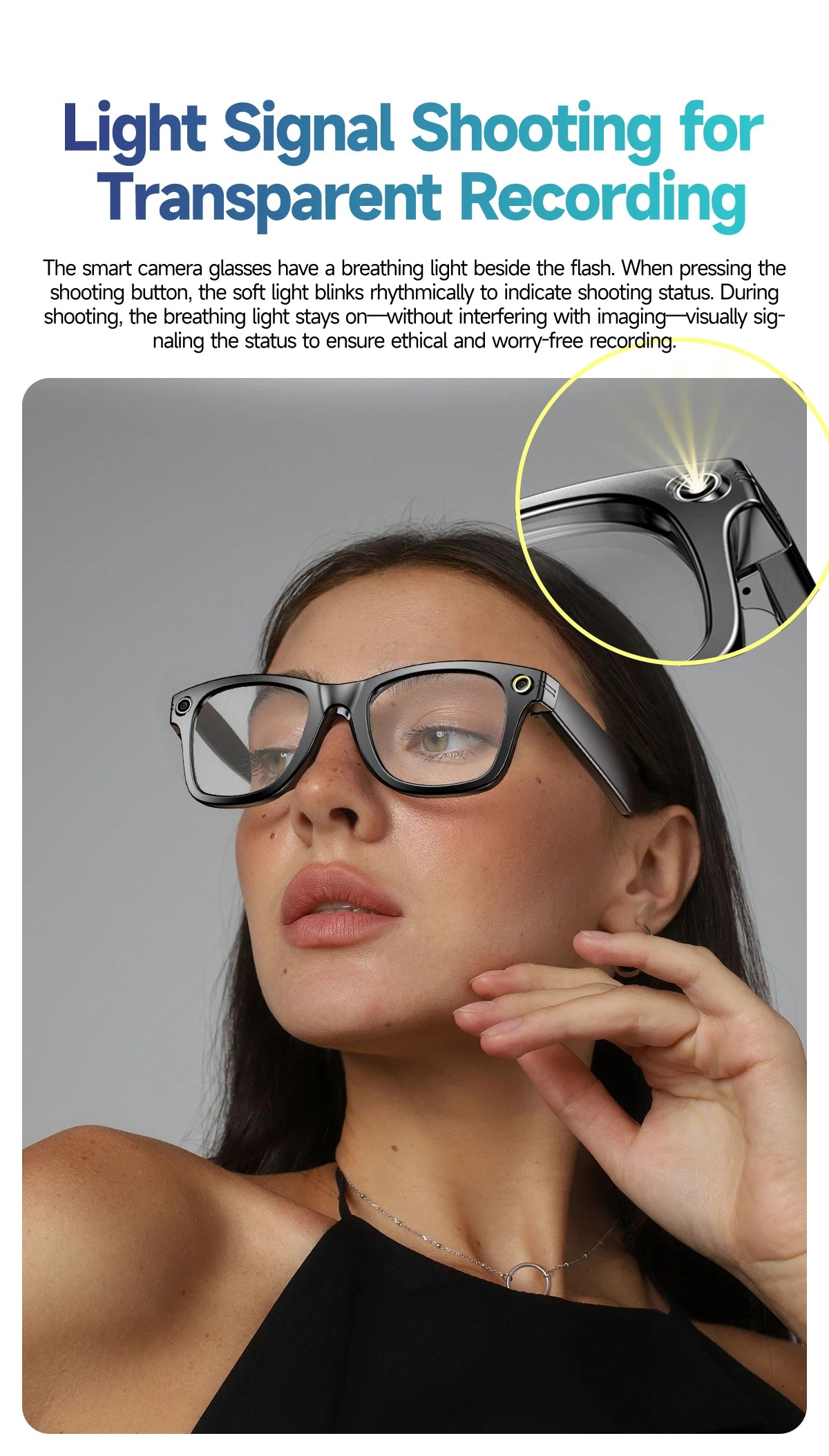 New 800w Pixel Smart Glasses With AI Camera Micro Camera Photography Video Recording Voice Call Translation Gradient Sunglasses