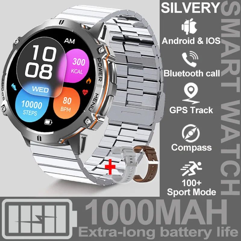 For XIAOMI 1000MAH endurance Sport Smart Watch Men 1.73-inch HD Screen GPS tracker Compass Bluetooth Call Waterproof Smart Watch
