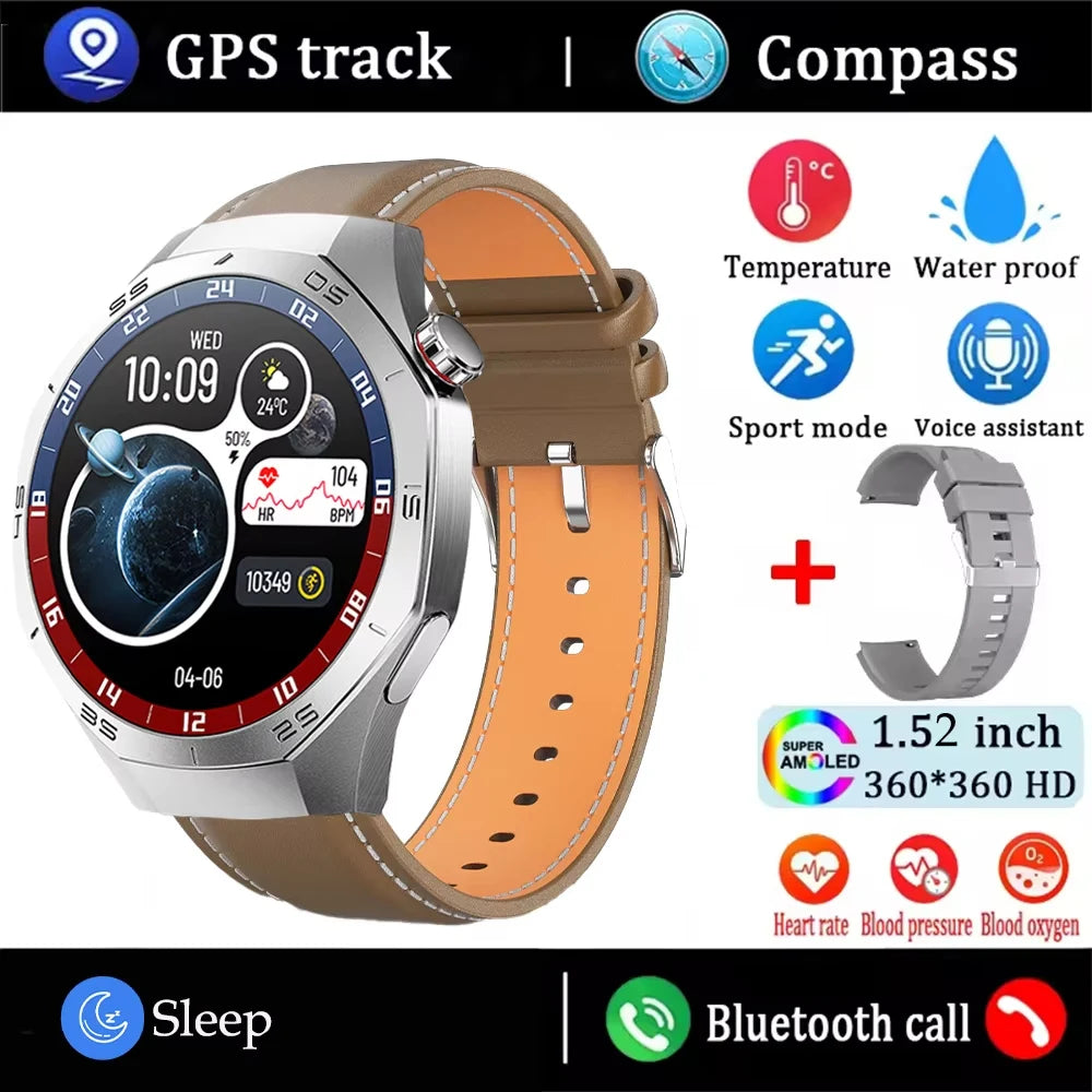 New Original GT5 Pro Smart Watch Men HD AMOLED Screen GPS Motion Trajectory Heart Rate Bluetooth Call 1.52" SmartWatch IP68+box