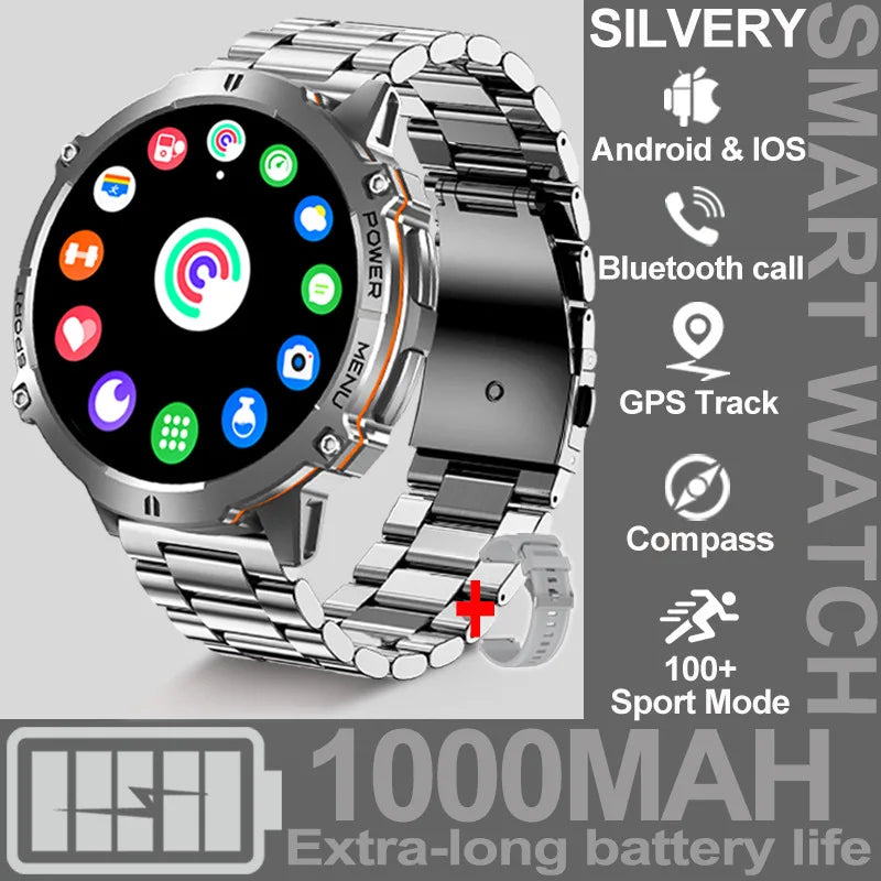For XIAOMI 1000MAH endurance Sport Smart Watch Men 1.73-inch HD Screen GPS tracker Compass Bluetooth Call Waterproof Smart Watch