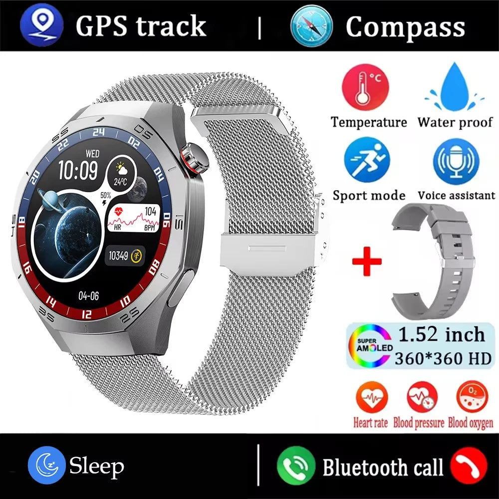 New Original GT5 Pro Smart Watch Men HD AMOLED Screen GPS Motion Trajectory Heart Rate Bluetooth Call 1.52" SmartWatch IP68+box