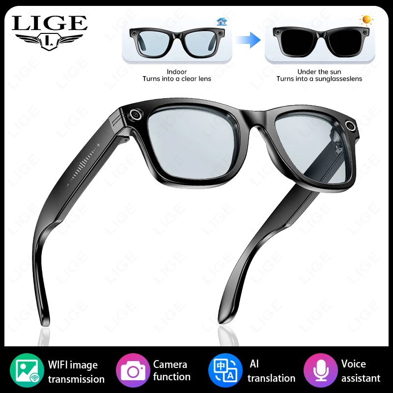 New 800w Pixel Smart Glasses With AI Camera Micro Camera Photography Video Recording Voice Call Translation Gradient Sunglasses