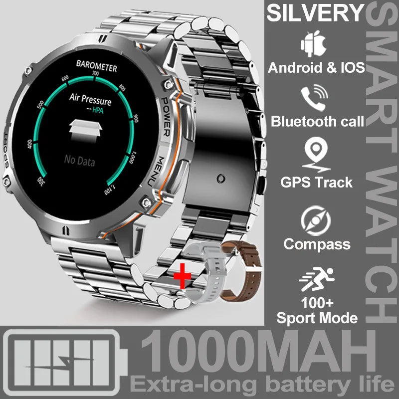 For XIAOMI 1000MAH endurance Sport Smart Watch Men 1.73-inch HD Screen GPS tracker Compass Bluetooth Call Waterproof Smart Watch