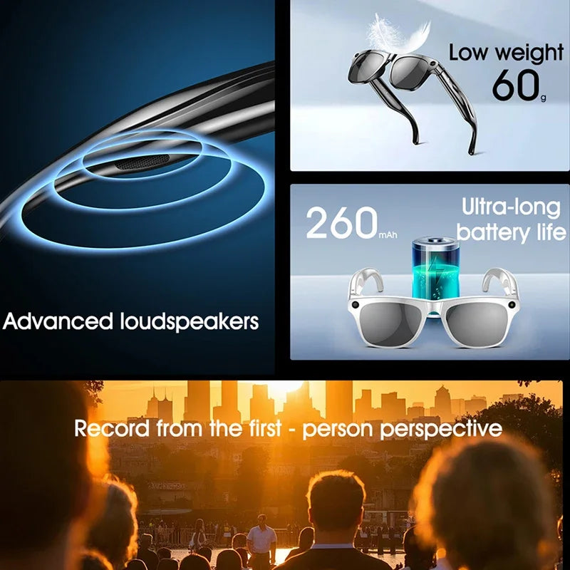 Xiaomi 1080P HD AI Smart Glasses Chat GPT 100MP Camera Bluetooth Call 260mAh Battery Voice Assistant Control Smart Glasses Hot