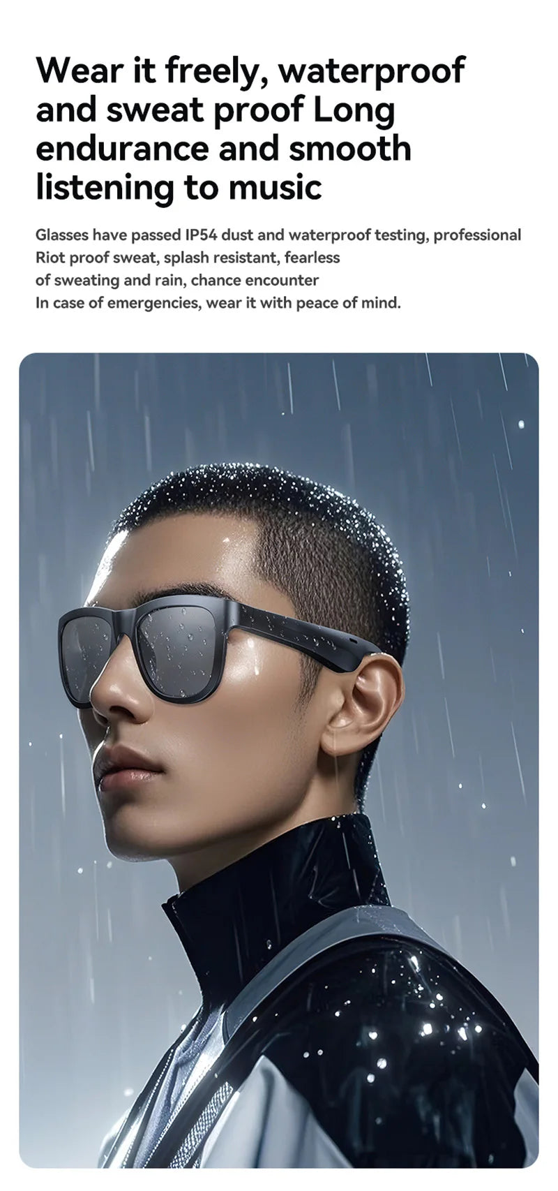 Wireless Smart Sunglasses Anti Blue Light & AI Translator Bluetooth 6.0 Glasses For Music Calls Open Audio Design Lightweight