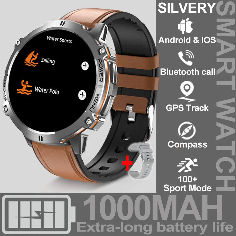 For XIAOMI 1000MAH endurance Sport Smart Watch Men 1.73-inch HD Screen GPS tracker Compass Bluetooth Call Waterproof Smart Watch