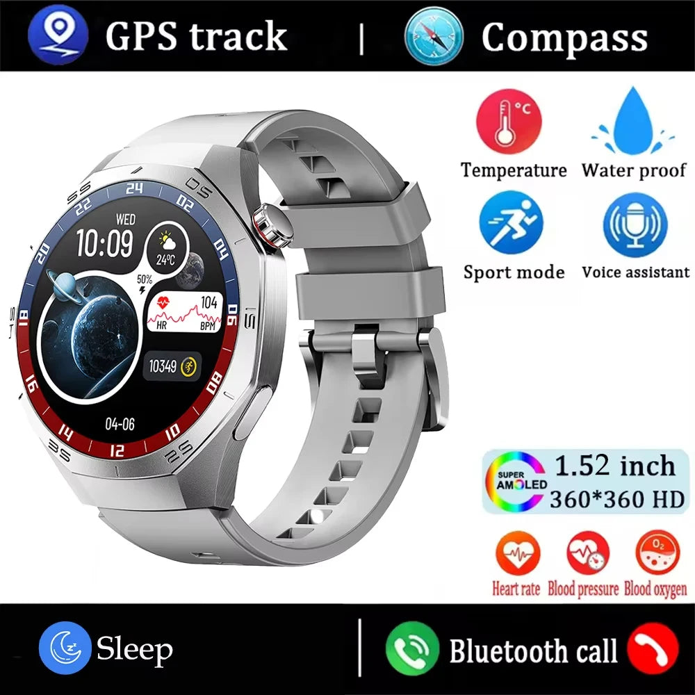 New Original GT5 Pro Smart Watch Men HD AMOLED Screen GPS Motion Trajectory Heart Rate Bluetooth Call 1.52" SmartWatch IP68+box