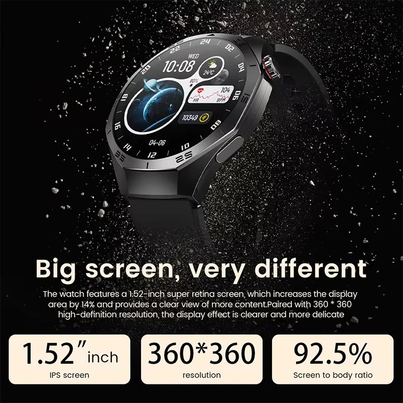 New Original GT5 Pro Smart Watch Men HD AMOLED Screen GPS Motion Trajectory Heart Rate Bluetooth Call 1.52" SmartWatch IP68+box