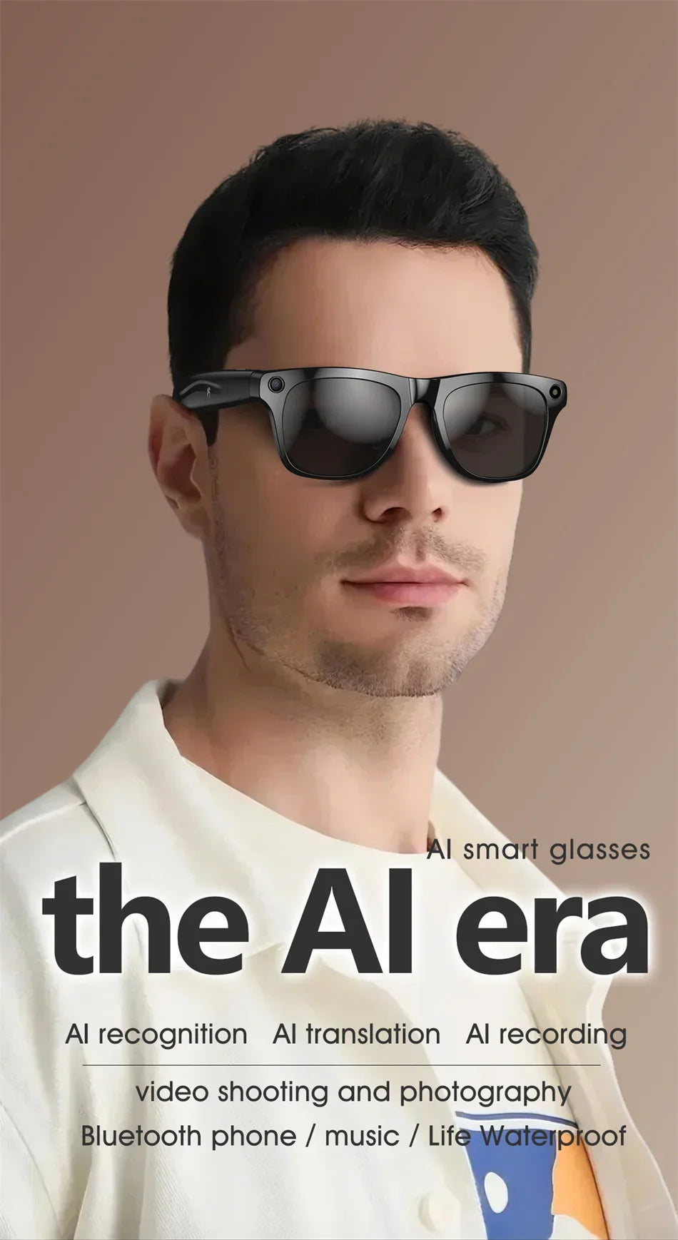 Xiaomi 1080P HD AI Smart Glasses Chat GPT 100MP Camera Bluetooth Call 260mAh Battery Voice Assistant Control Smart Glasses Hot