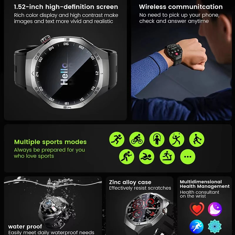 New Original GT5 Pro Smart Watch Men HD AMOLED Screen GPS Motion Trajectory Heart Rate Bluetooth Call 1.52" SmartWatch IP68+box