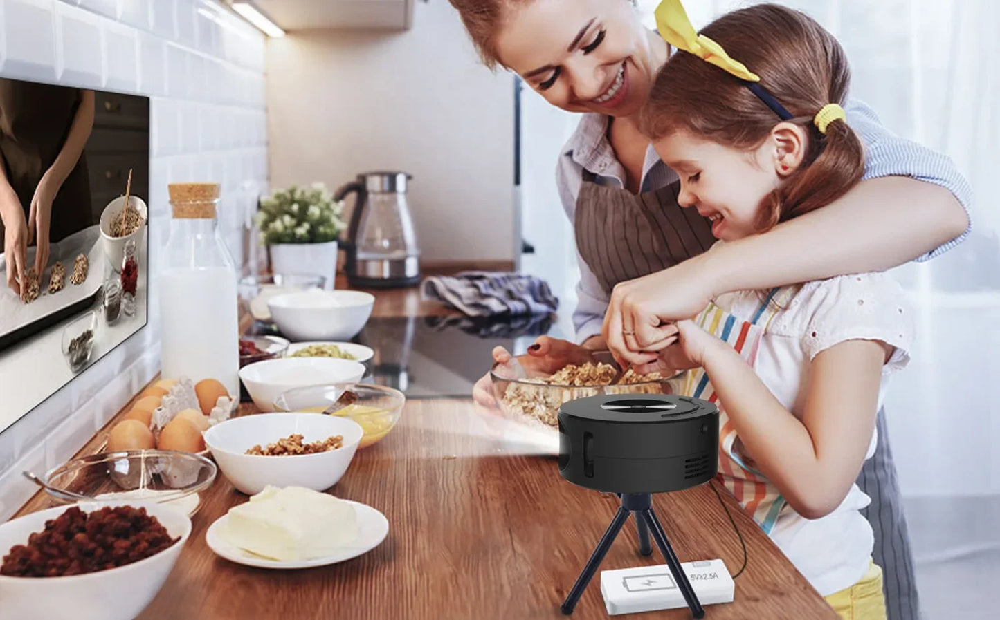 Xiaomi New Mini Mobile Projector Home Use Palm Size Remote Projector IOS Android System Wire Screen Mirroring Projector