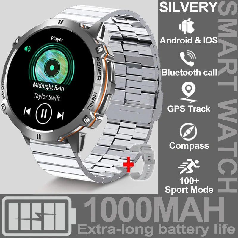 For XIAOMI 1000MAH endurance Sport Smart Watch Men 1.73-inch HD Screen GPS tracker Compass Bluetooth Call Waterproof Smart Watch