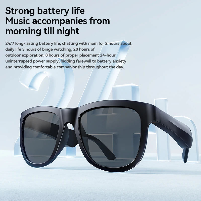 Wireless Smart Sunglasses Anti Blue Light & AI Translator Bluetooth 6.0 Glasses For Music Calls Open Audio Design Lightweight