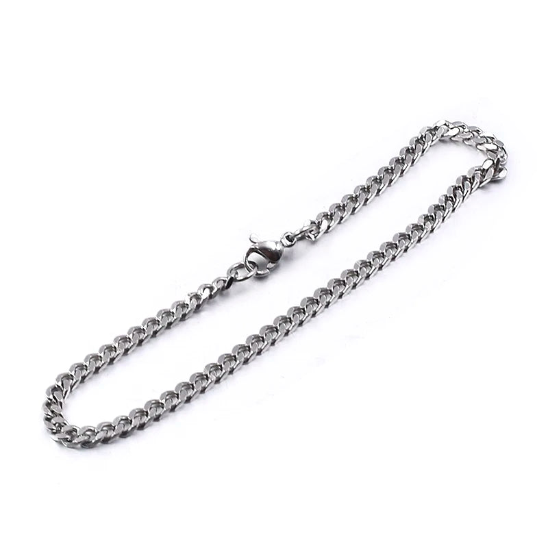Moorvan Christmas Gift New Stainless Steel Men bracelet Trendy Style,21cm 10mm Bracelet Boys Women Wholesale Jewelry