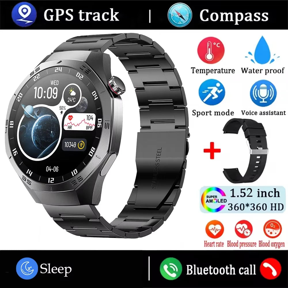 New Original GT5 Pro Smart Watch Men HD AMOLED Screen GPS Motion Trajectory Heart Rate Bluetooth Call 1.52" SmartWatch IP68+box