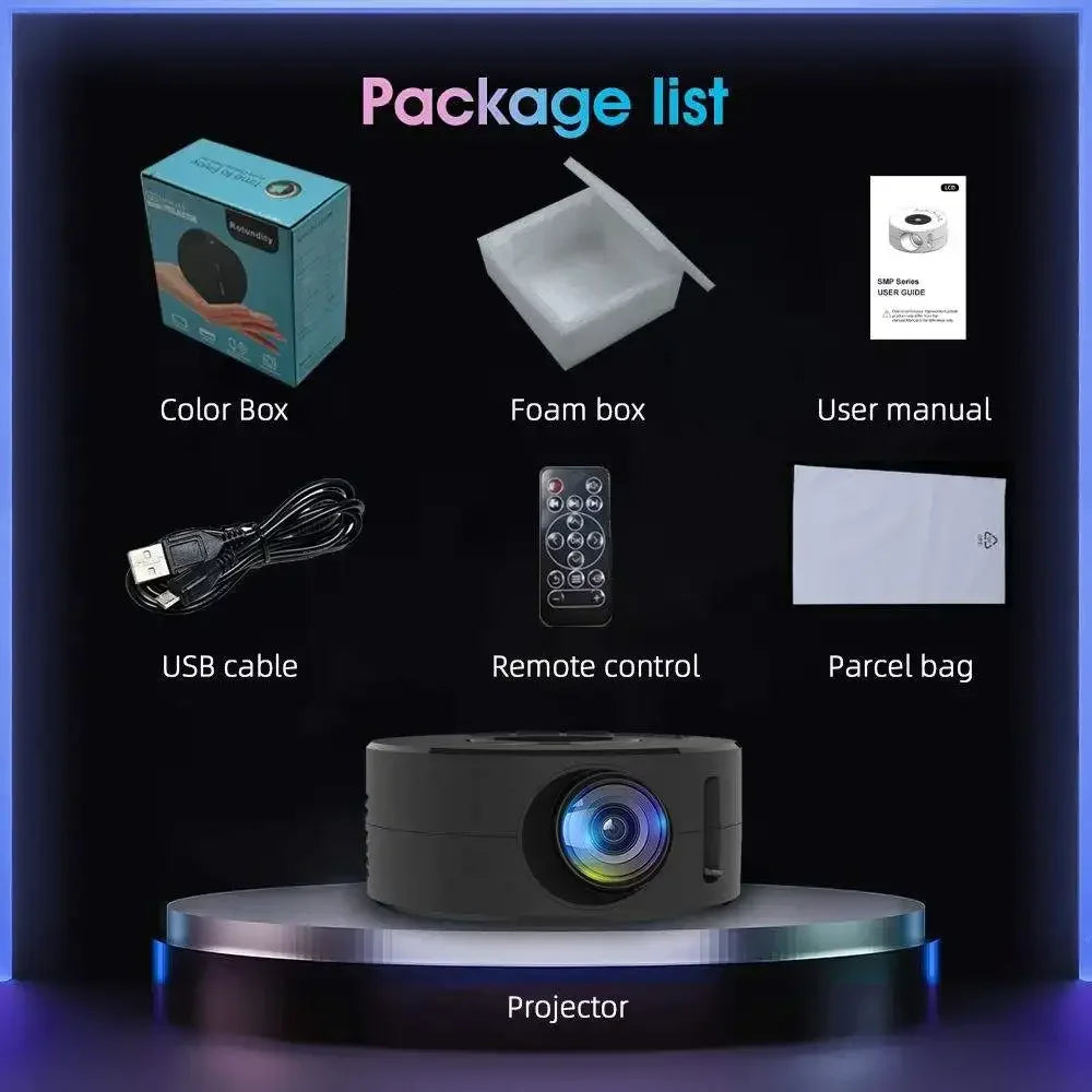Xiaomi New Mini Mobile Projector Home Use Palm Size Remote Projector IOS Android System Wire Screen Mirroring Projector
