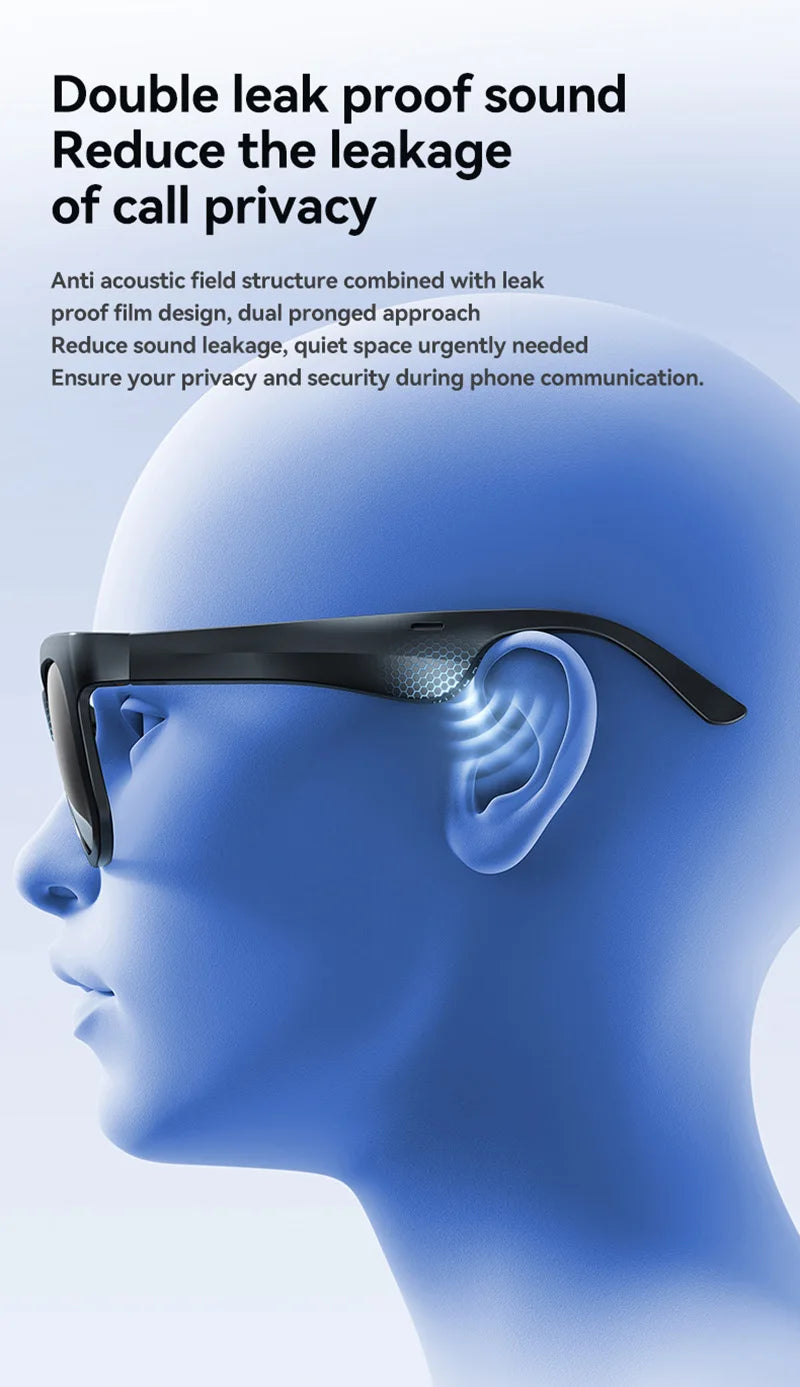 Wireless Smart Sunglasses Anti Blue Light & AI Translator Bluetooth 6.0 Glasses For Music Calls Open Audio Design Lightweight