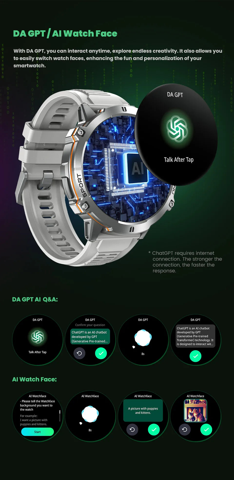 For XIAOMI 1000MAH endurance Sport Smart Watch Men 1.73-inch HD Screen GPS tracker Compass Bluetooth Call Waterproof Smart Watch