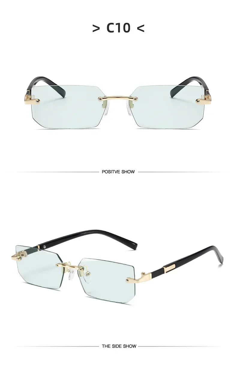 Fashion High Definition Sunglasses Men Ladies Blue Light Blocking Eye Protection Eyewear Rimless Square Frame Eyeglasses Goggle