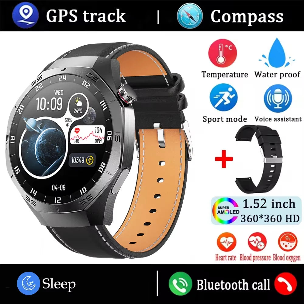 New Original GT5 Pro Smart Watch Men HD AMOLED Screen GPS Motion Trajectory Heart Rate Bluetooth Call 1.52" SmartWatch IP68+box