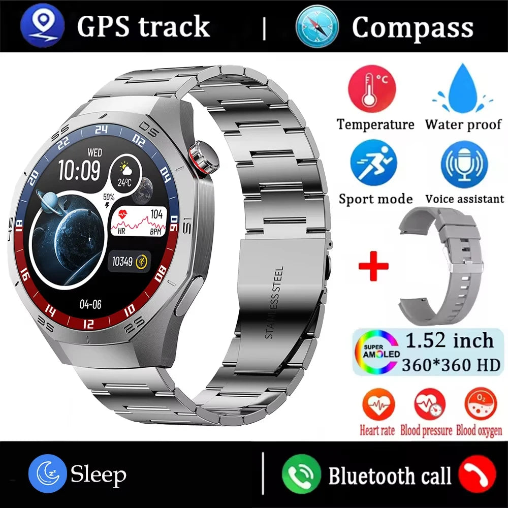 New Original GT5 Pro Smart Watch Men HD AMOLED Screen GPS Motion Trajectory Heart Rate Bluetooth Call 1.52" SmartWatch IP68+box