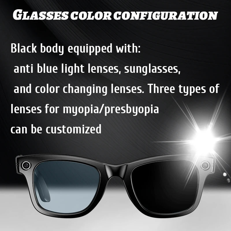 New 800w Pixel Smart Glasses With AI Camera Micro Camera Photography Video Recording Voice Call Translation Gradient Sunglasses