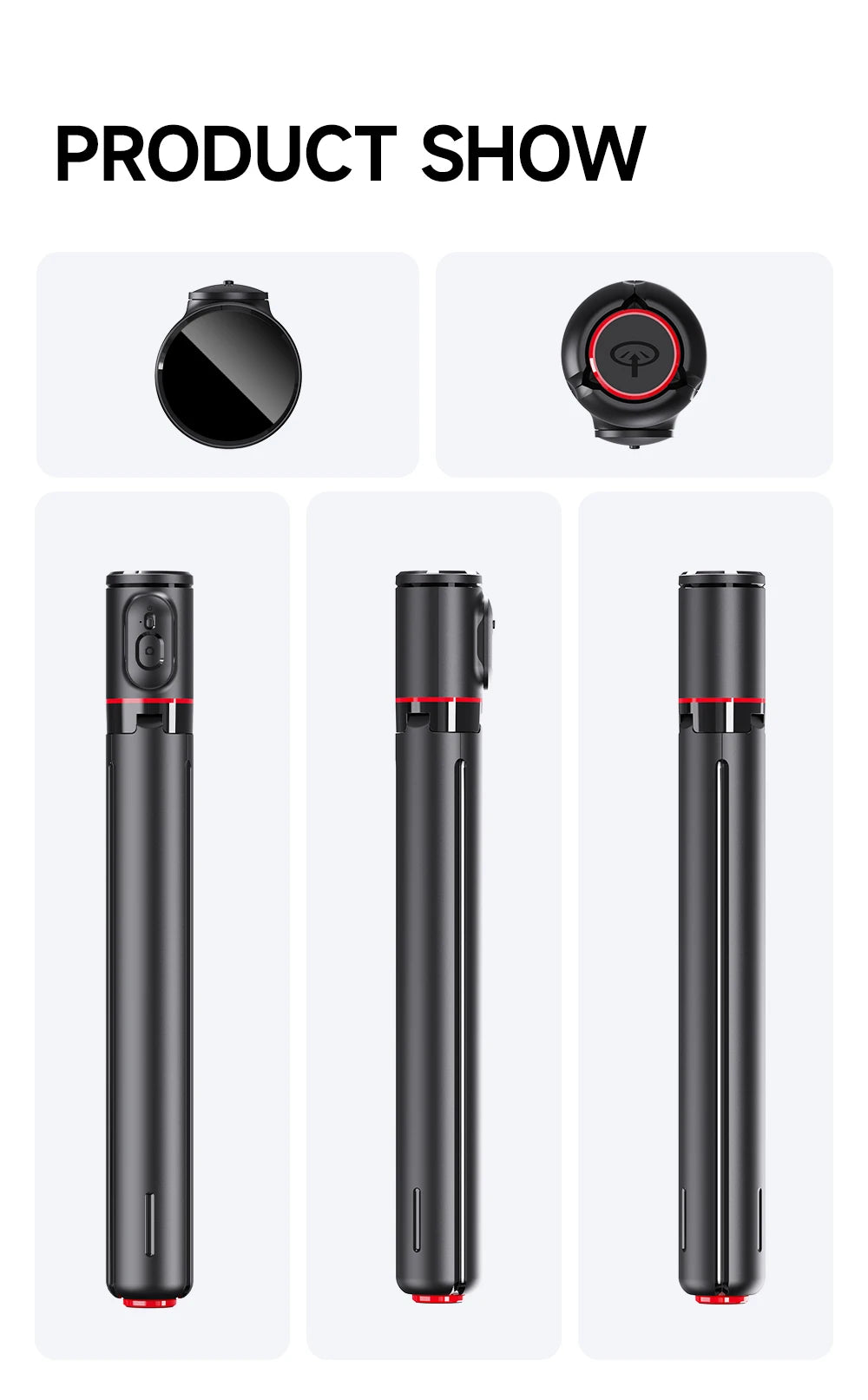 TT01 Portable 70 Inch All-in-one Auto Pop Open Tripod Bluetooth Remote Tripod Bounce Selfie Stick Phone Holder for Vlog/Video