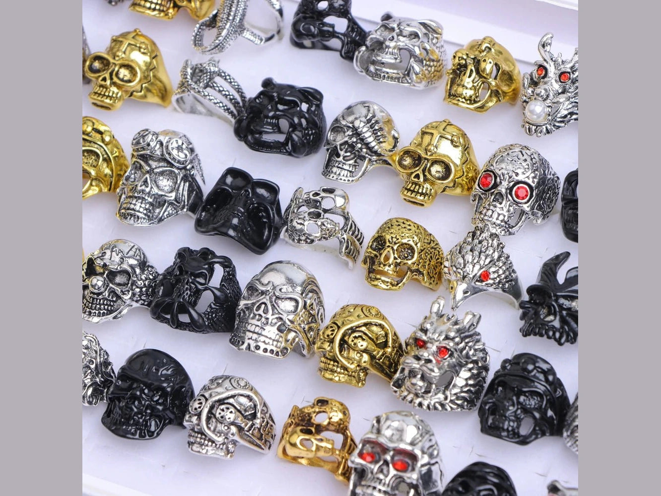 10/20/30/50Pcs/Lot Classics Fashion Punk Animal Skull Skeleton Rings For Men Women Mixed Style Jewelry Party Gifts Wholesale - Simply Just Deals LLC10/20/30/50Pcs/Lot Classics Fashion Punk Animal Skull Skeleton Rings For Men Women Mixed Style Jewelry Party Gifts Wholesale200000369:100010384mix size 17 - 21mm;200000783:193Full black pattern;200001034:20002555120PiecesFull black pattern20Piecesmix size 17 - 21mm10/20/30/50Pcs/Lot Classics Fashion Punk Animal Skull Skeleton Rings For Men Women Mixe