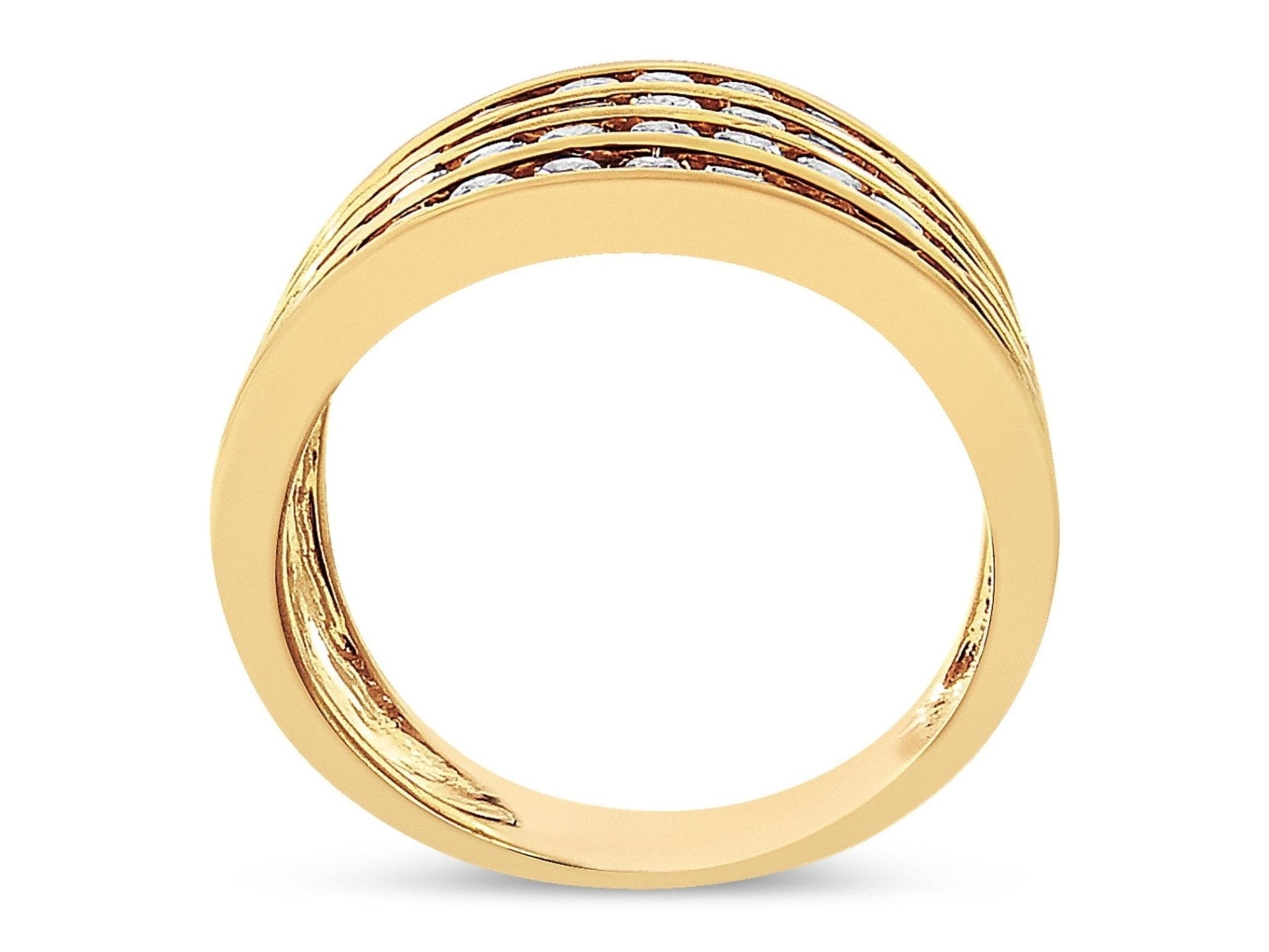 10K Yellow Gold Plated .925 Sterling Silver 1 1/2 Cttw Diamond 4 Row Channel Band Ring (Champagne Color, I2 - I3 Clarity) - Simply Just Deals LLC10K Yellow Gold Plated .925 Sterling Silver 1 1/2 Cttw Diamond 4 Row Channel Band Ring (Champagne Color, I2 - I3 Clarity)Rings/Fashion/Band020141R600610K Yellow Gold Plated .925 Sterling Silver 1 1/2 Cttw Diamond 4 Row Channel Band Ring (Champagne Color, I2 - I3 Clarity) - 2