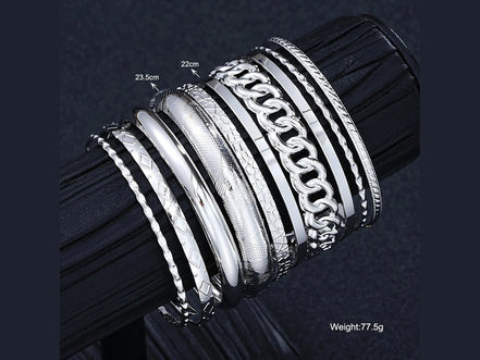 10pcs/set Punk Metal Bangles Set For Women Heavy Vintage Styles Hip hop Textured Bracelets Fashion Jewelry Accessories 2025 New - Simply Just Deals LLC10pcs/set Punk Metal Bangles Set For Women Heavy Vintage Styles Hip hop Textured Bracelets Fashion Jewelry Accessories 2025 New200001034:361181AYA5985001AYA598500110pcs/set Punk Metal Bangles Set For Women Heavy Vintage Styles Hip hop Textured Bracelets Fashion Jewelry Accessories 2025 New