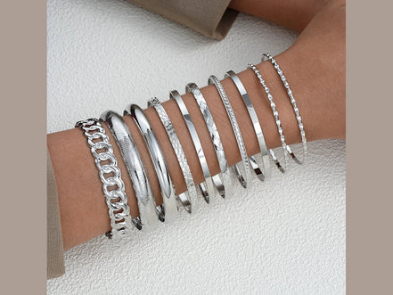 10pcs/set Punk Metal Bangles Set For Women Heavy Vintage Styles Hip hop Textured Bracelets Fashion Jewelry Accessories 2025 New - Simply Just Deals LLC10pcs/set Punk Metal Bangles Set For Women Heavy Vintage Styles Hip hop Textured Bracelets Fashion Jewelry Accessories 2025 New200001034:361180AYA5974601AYA597460110pcs/set Punk Metal Bangles Set For Women Heavy Vintage Styles Hip hop Textured Bracelets Fashion Jewelry Accessories 2025 New