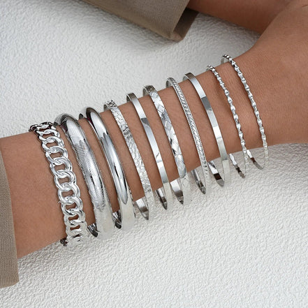 10pcs/set Punk Metal Bangles Set For Women Heavy Vintage Styles Hip hop Textured Bracelets Fashion Jewelry Accessories 2025 New - Simply Just Deals LLC10pcs/set Punk Metal Bangles Set For Women Heavy Vintage Styles Hip hop Textured Bracelets Fashion Jewelry Accessories 2025 New200001034:361180AYA5974601AYA597460110pcs/set Punk Metal Bangles Set For Women Heavy Vintage Styles Hip hop Textured Bracelets Fashion Jewelry Accessories 2025 New