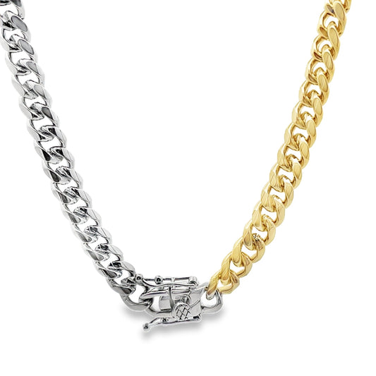 TWO TONED 7mm Cuban Curb Chain-0