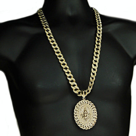 14K Gold Plated Oval Mason Chain Medallion Cuban Masonic Hip Hop Necklace 30" - Simply Just Deals LLC14K Gold Plated Oval Mason Chain Medallion Cuban Masonic Hip Hop Necklace 30"ed44ae70-a5e5-474f-8c65-180831807f6314K Gold Plated Oval Mason Chain Medallion Cuban Masonic Hip Hop Necklace 30"