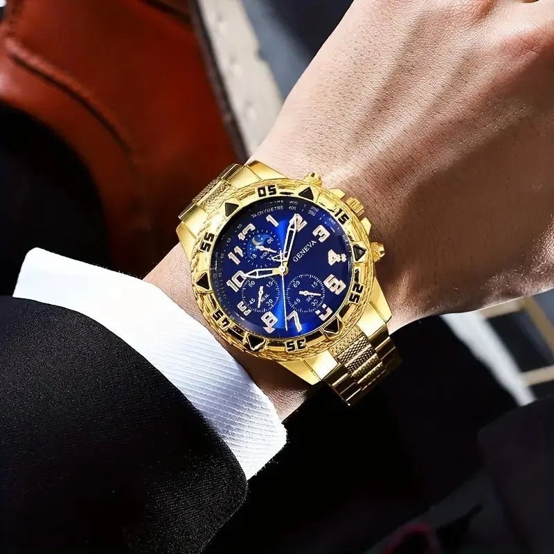 1/4pcs Luxury Business Men Quartz Wristwatch Alloy Case Round Dial Business Watch Fashion Jewelry Set Everyday Accessories - Simply Just Deals LLC1/4pcs Luxury Business Men Quartz Wristwatch Alloy Case Round Dial Business Watch Fashion Jewelry Set Everyday Accessories14:201447303Gold Blue WatchGold Blue Watch1/4pcs Luxury Business Men Quartz Wristwatch Alloy Case Round Dial Business Watch Fashion Jewelry Set Everyday Accessories