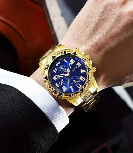 1/4pcs Luxury Business Men Quartz Wristwatch Alloy Case Round Dial Business Watch Fashion Jewelry Set Everyday Accessories - Simply Just Deals LLC1/4pcs Luxury Business Men Quartz Wristwatch Alloy Case Round Dial Business Watch Fashion Jewelry Set Everyday Accessories14:201447303Gold Blue WatchGold Blue Watch1/4pcs Luxury Business Men Quartz Wristwatch Alloy Case Round Dial Business Watch Fashion Jewelry Set Everyday Accessories