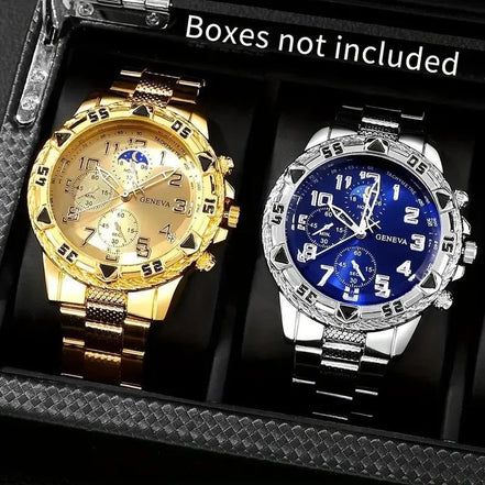 1/4pcs Luxury Business Men Quartz Wristwatch Alloy Case Round Dial Business Watch Fashion Jewelry Set Everyday Accessories - Simply Just Deals LLC1/4pcs Luxury Business Men Quartz Wristwatch Alloy Case Round Dial Business Watch Fashion Jewelry Set Everyday Accessories14:1000059794pcs Silver Blue14pcs Silver Blue11/4pcs Luxury Business Men Quartz Wristwatch Alloy Case Round Dial Business Watch Fashion Jewelry Set Everyday Accessories