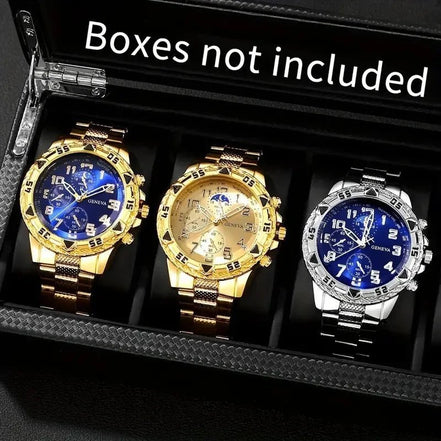 1/4pcs Luxury Business Men Quartz Wristwatch Alloy Case Round Dial Business Watch Fashion Jewelry Set Everyday Accessories - Simply Just Deals LLC1/4pcs Luxury Business Men Quartz Wristwatch Alloy Case Round Dial Business Watch Fashion Jewelry Set Everyday Accessories14:1000059794pcs Silver Blue14pcs Silver Blue11/4pcs Luxury Business Men Quartz Wristwatch Alloy Case Round Dial Business Watch Fashion Jewelry Set Everyday Accessories