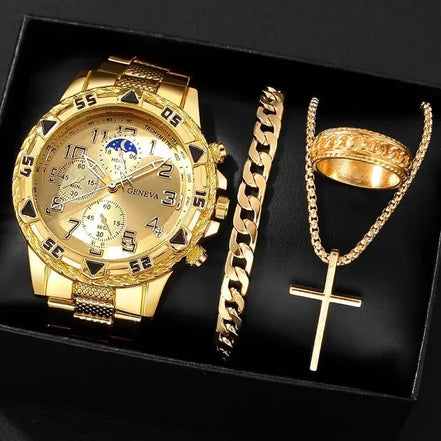1/4pcs Luxury Business Men Quartz Wristwatch Alloy Case Round Dial Business Watch Fashion Jewelry Set Everyday Accessories - Simply Just Deals LLC1/4pcs Luxury Business Men Quartz Wristwatch Alloy Case Round Dial Business Watch Fashion Jewelry Set Everyday Accessories14:1000059794pcs Silver Blue14pcs Silver Blue11/4pcs Luxury Business Men Quartz Wristwatch Alloy Case Round Dial Business Watch Fashion Jewelry Set Everyday Accessories
