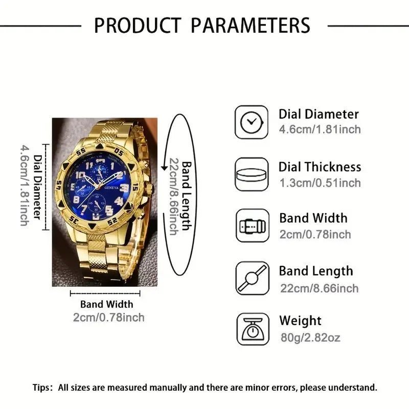 1/4pcs Luxury Business Men Quartz Wristwatch Alloy Case Round Dial Business Watch Fashion Jewelry Set Everyday Accessories - Simply Just Deals LLC1/4pcs Luxury Business Men Quartz Wristwatch Alloy Case Round Dial Business Watch Fashion Jewelry Set Everyday Accessories14:1000059794pcs Silver Blue14pcs Silver Blue11/4pcs Luxury Business Men Quartz Wristwatch Alloy Case Round Dial Business Watch Fashion Jewelry Set Everyday Accessories