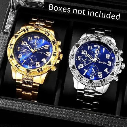 1/4pcs Luxury Business Men Quartz Wristwatch Alloy Case Round Dial Business Watch Fashion Jewelry Set Everyday Accessories - Simply Just Deals LLC1/4pcs Luxury Business Men Quartz Wristwatch Alloy Case Round Dial Business Watch Fashion Jewelry Set Everyday Accessories14:1000059794pcs Silver Blue14pcs Silver Blue11/4pcs Luxury Business Men Quartz Wristwatch Alloy Case Round Dial Business Watch Fashion Jewelry Set Everyday Accessories