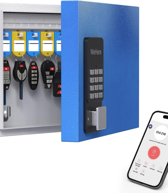 16 Key Lock Box Wall Mount, Smart Key Cabinet with Key Tags, Bluetooth App Control, OTP & Password Unlock, Wi - Fi Remote Unlock (Bridge Sold Separately), Steel Key Safe for Office Home Business - Simply Just Deals LLC16 Key Lock Box Wall Mount, Smart Key Cabinet with Key Tags, Bluetooth App Control, OTP & Password Unlock, Wi - Fi Remote Unlock (Bridge Sold Separately), Steel Key Safe for Office Home Business102d67e0-e626-4560-9bac-4afeda06127116 Key Box (Smart)16 Key Lock Box Wall Mount, Smart 