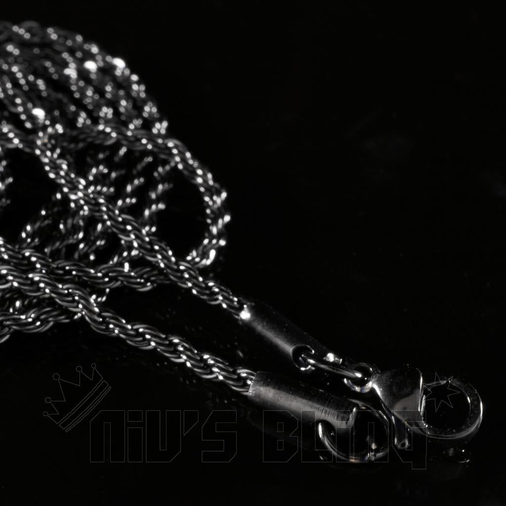 18K BLACK GOLD Plated Gunmetal 2Mm Rope Chain Stainless Steel Link Mens Necklace - Simply Just Deals LLC18K BLACK GOLD Plated Gunmetal 2Mm Rope Chain Stainless Steel Link Mens Necklaceb248c8fa-75d1-403b-8032-610d56f7c1c420 Inches18K BLACK GOLD Plated Gunmetal 2Mm Rope Chain Stainless Steel Link Mens Necklace