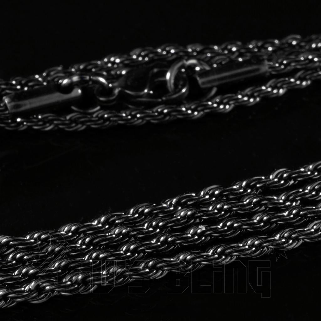 18K BLACK GOLD Plated Gunmetal 2Mm Rope Chain Stainless Steel Link Mens Necklace - Simply Just Deals LLC18K BLACK GOLD Plated Gunmetal 2Mm Rope Chain Stainless Steel Link Mens Necklaceb248c8fa-75d1-403b-8032-610d56f7c1c420 Inches18K BLACK GOLD Plated Gunmetal 2Mm Rope Chain Stainless Steel Link Mens Necklace