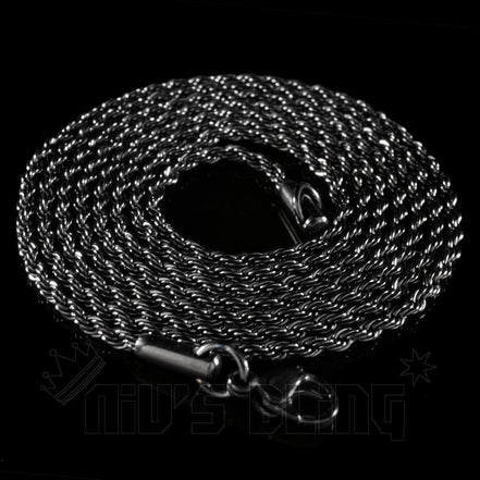 18K BLACK GOLD Plated Gunmetal 2Mm Rope Chain Stainless Steel Link Mens Necklace - Simply Just Deals LLC18K BLACK GOLD Plated Gunmetal 2Mm Rope Chain Stainless Steel Link Mens Necklaceb248c8fa-75d1-403b-8032-610d56f7c1c420 Inches18K BLACK GOLD Plated Gunmetal 2Mm Rope Chain Stainless Steel Link Mens Necklace