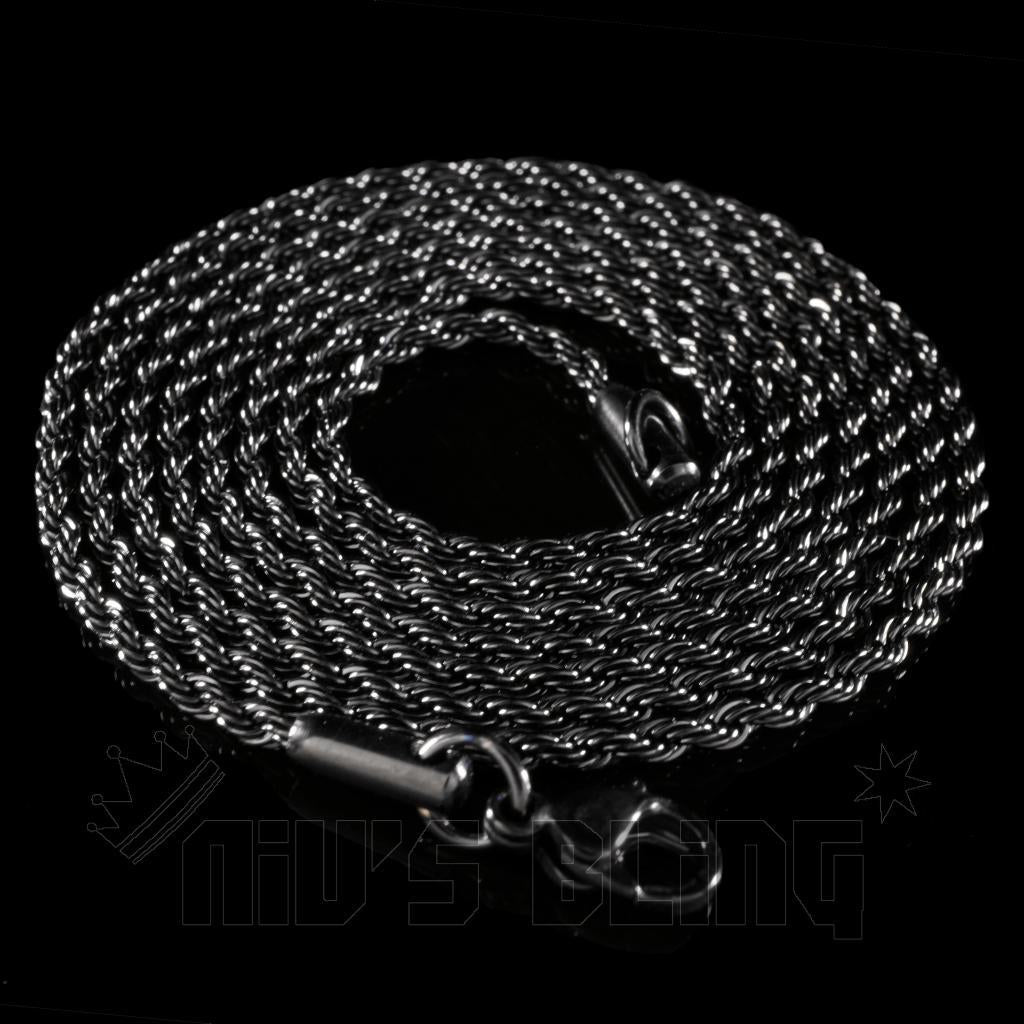 18K BLACK GOLD Plated Gunmetal 2Mm Rope Chain Stainless Steel Link Mens Necklace - Simply Just Deals LLC18K BLACK GOLD Plated Gunmetal 2Mm Rope Chain Stainless Steel Link Mens Necklaceb248c8fa-75d1-403b-8032-610d56f7c1c420 Inches18K BLACK GOLD Plated Gunmetal 2Mm Rope Chain Stainless Steel Link Mens Necklace