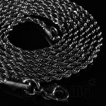 18K BLACK GOLD Plated Gunmetal 2Mm Rope Chain Stainless Steel Link Mens Necklace - Simply Just Deals LLC18K BLACK GOLD Plated Gunmetal 2Mm Rope Chain Stainless Steel Link Mens Necklaceb248c8fa-75d1-403b-8032-610d56f7c1c420 Inches18K BLACK GOLD Plated Gunmetal 2Mm Rope Chain Stainless Steel Link Mens Necklace